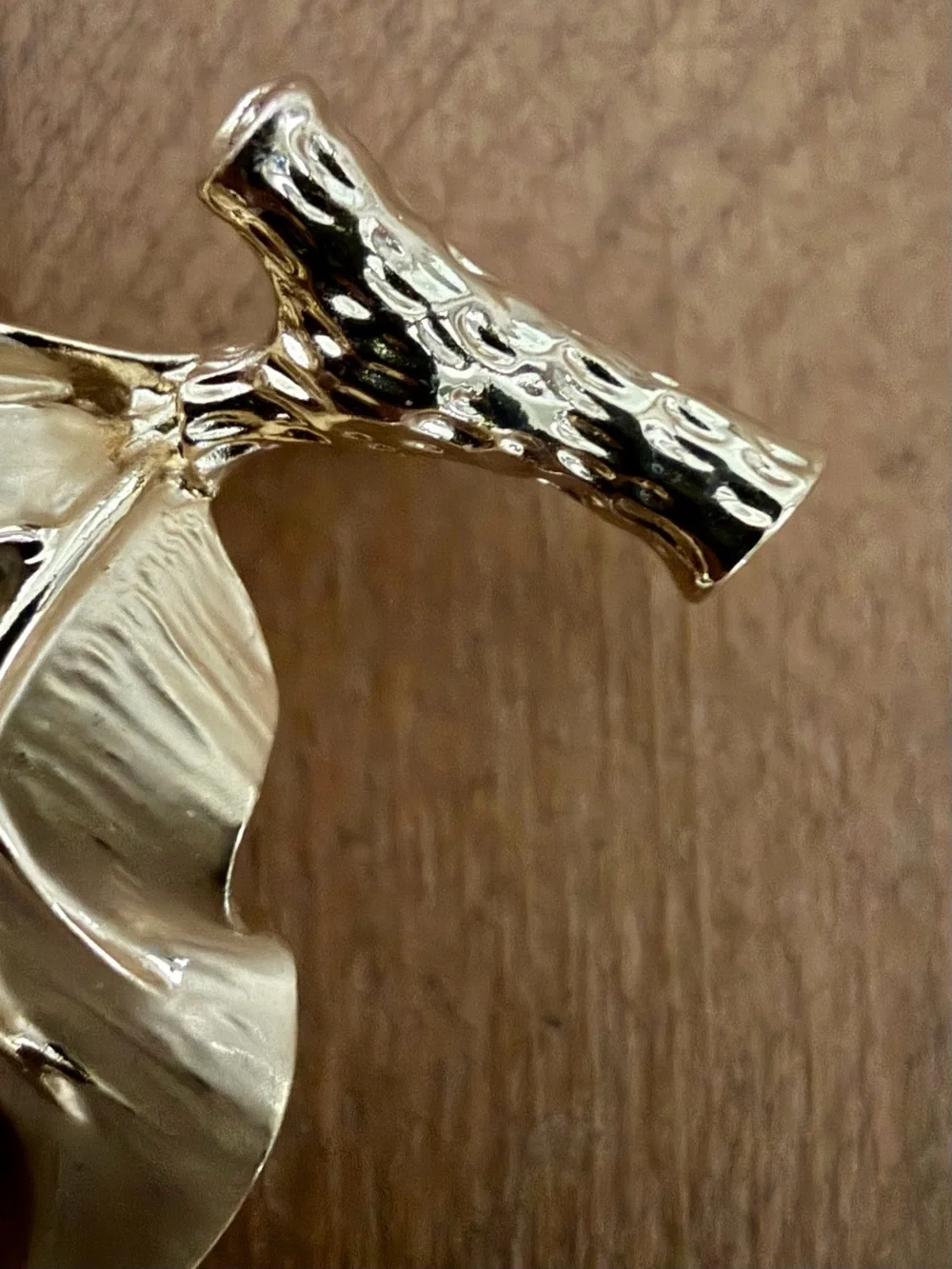 ROBERTO BY RFM SIGNED BRUSHED GOLD LEAF BRANCH STATEMENT PENDANT